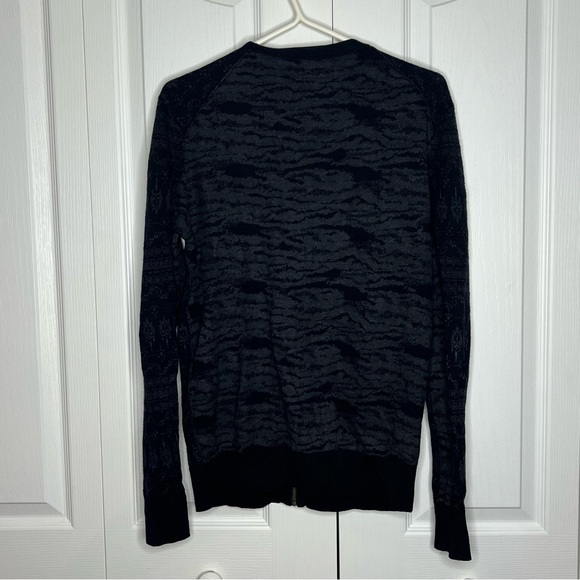 All Saints luxury unisex wool cotton zip cardigan charcoal grey size small - Picture 12 of 12